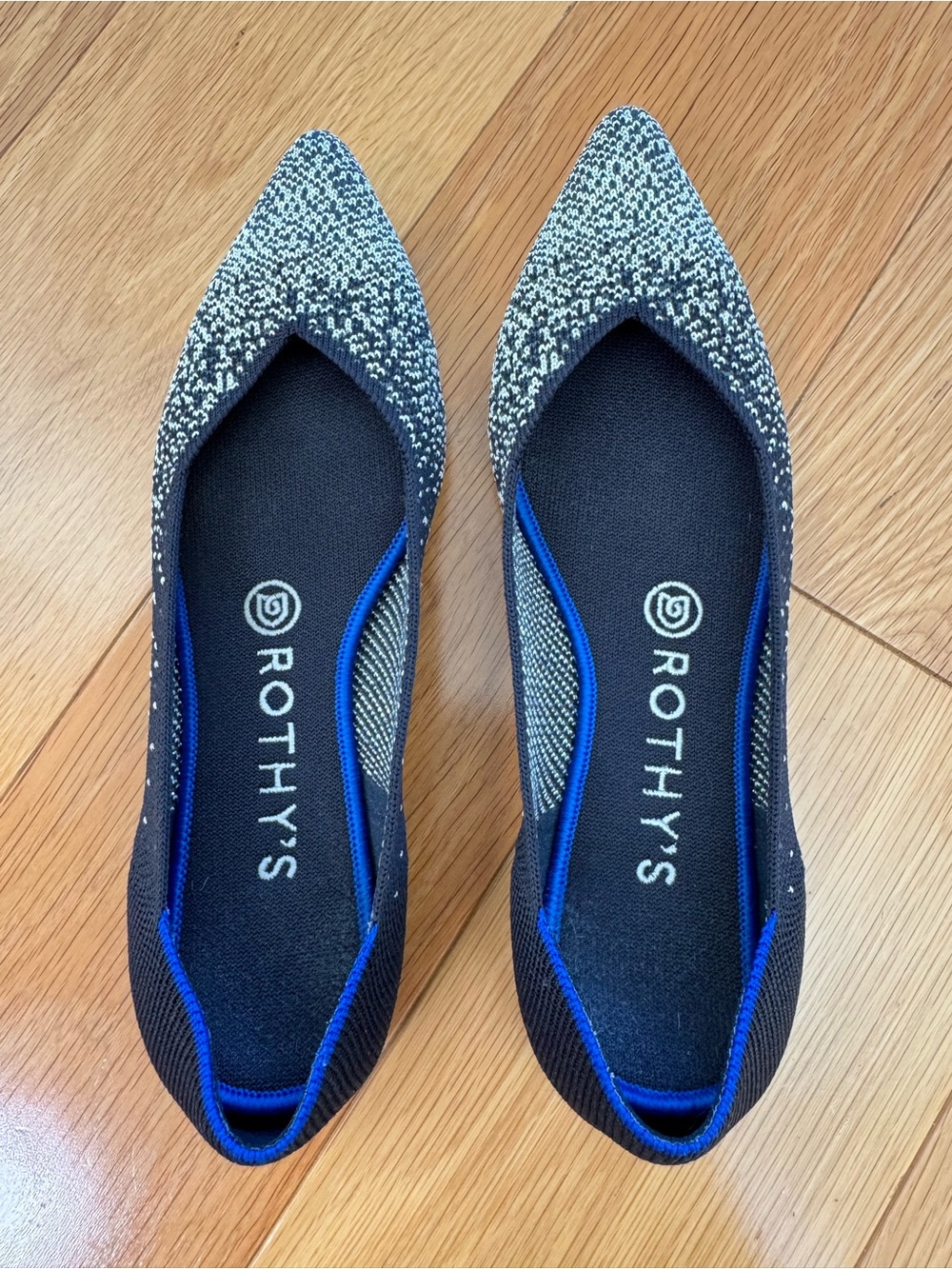 Rothy's The Point Flats in “slate metallic”